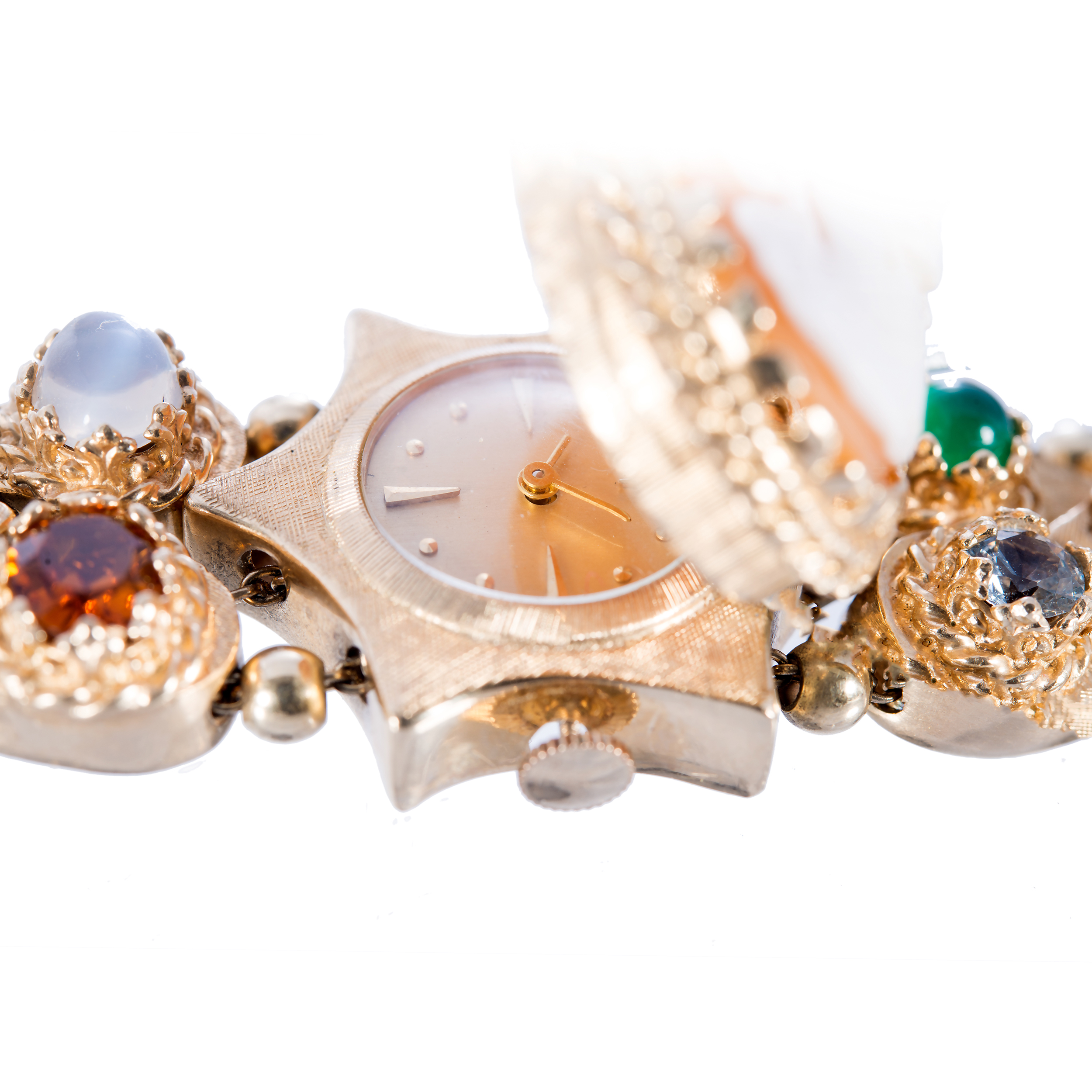 Cameo Slide Bracelet Multi Stone Watch 14k Yellow Gold eBay