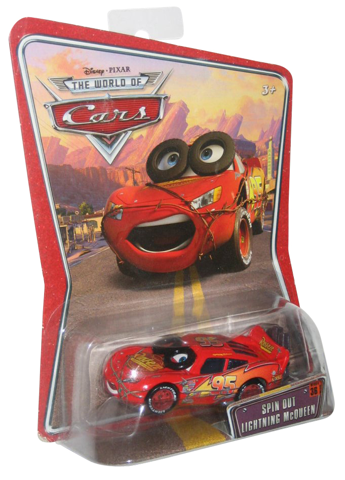 Disney Pixar Movie World of Cars Spin Out Lightning McQueen Die Cast ...