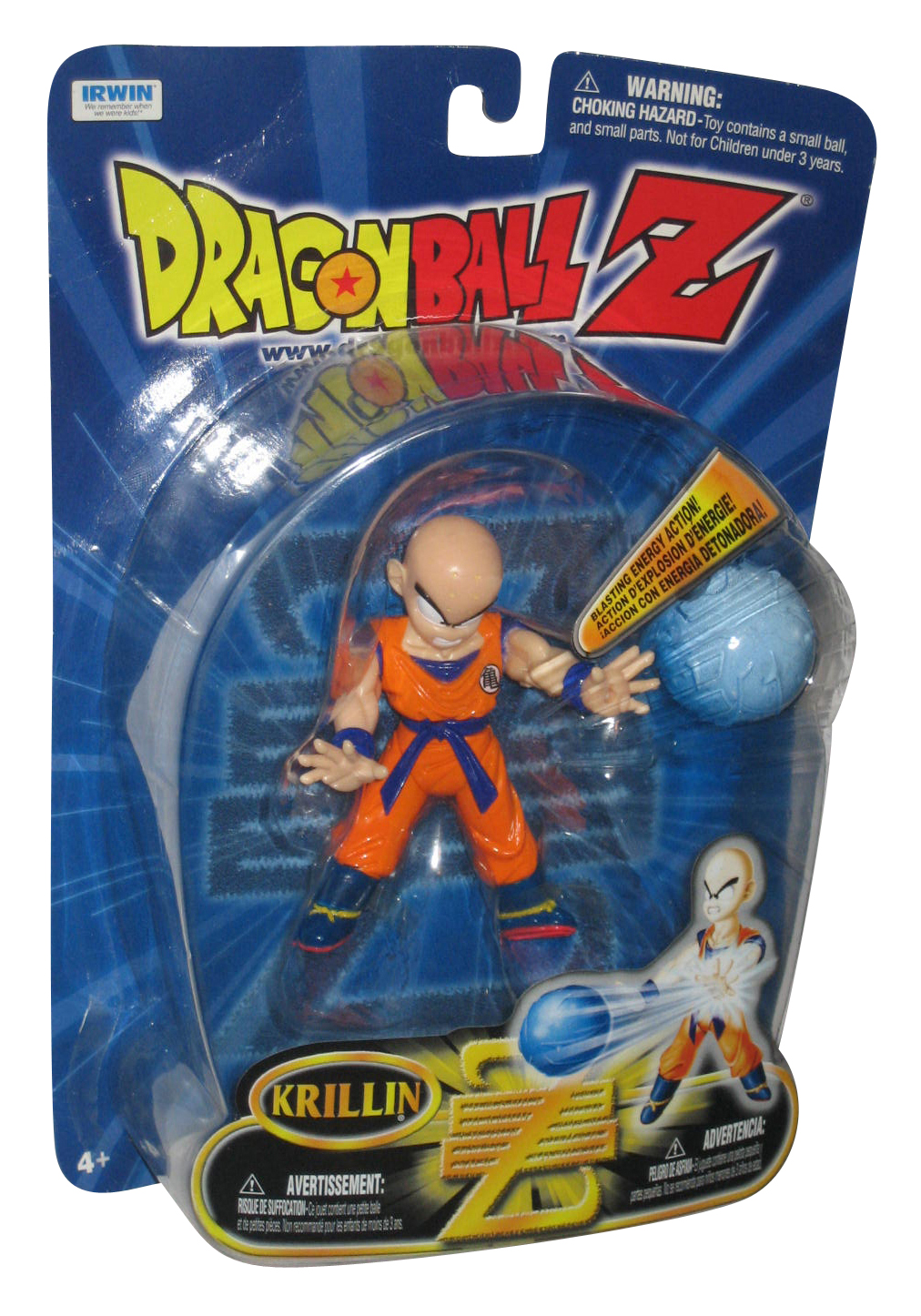 Dragon Ball Z The Saga Continues Krillin Irwin Toys Figure w/ Blasting ...