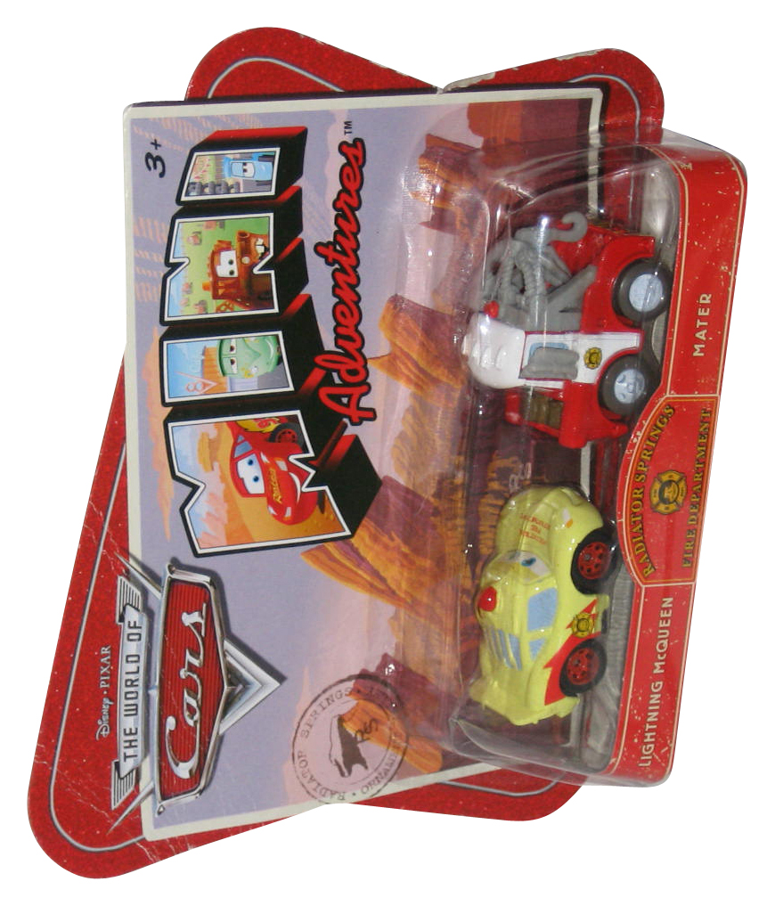 Disney Cars Mini Adventures Fire Dept. Lightning McQueen & Mater Toy