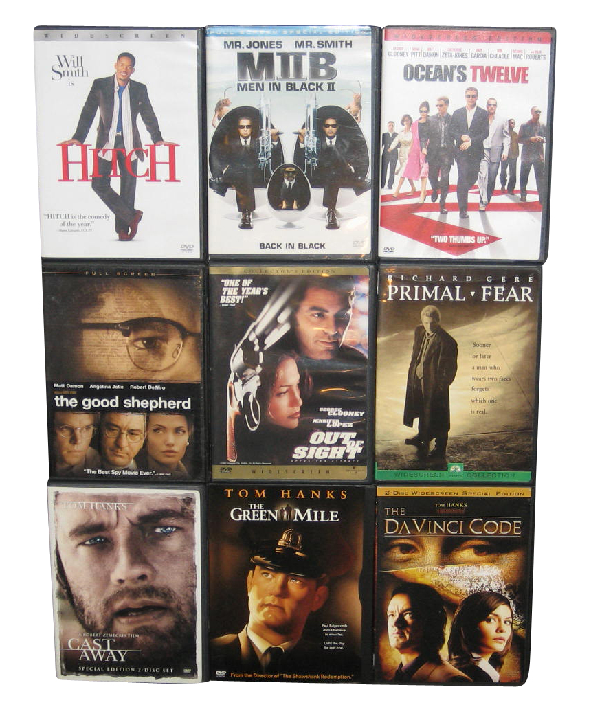 Action DVD Lot - 10 DVDs - (Tom Hanks - Cast Away / Green Mile / Hitch ...