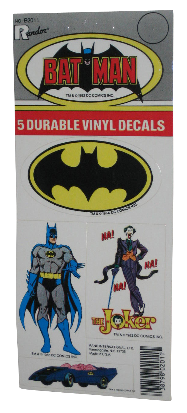 Dc Batman Joker Symbol Batmobile Randor Durable Vinyl Decal Sticker Sheet Ebay