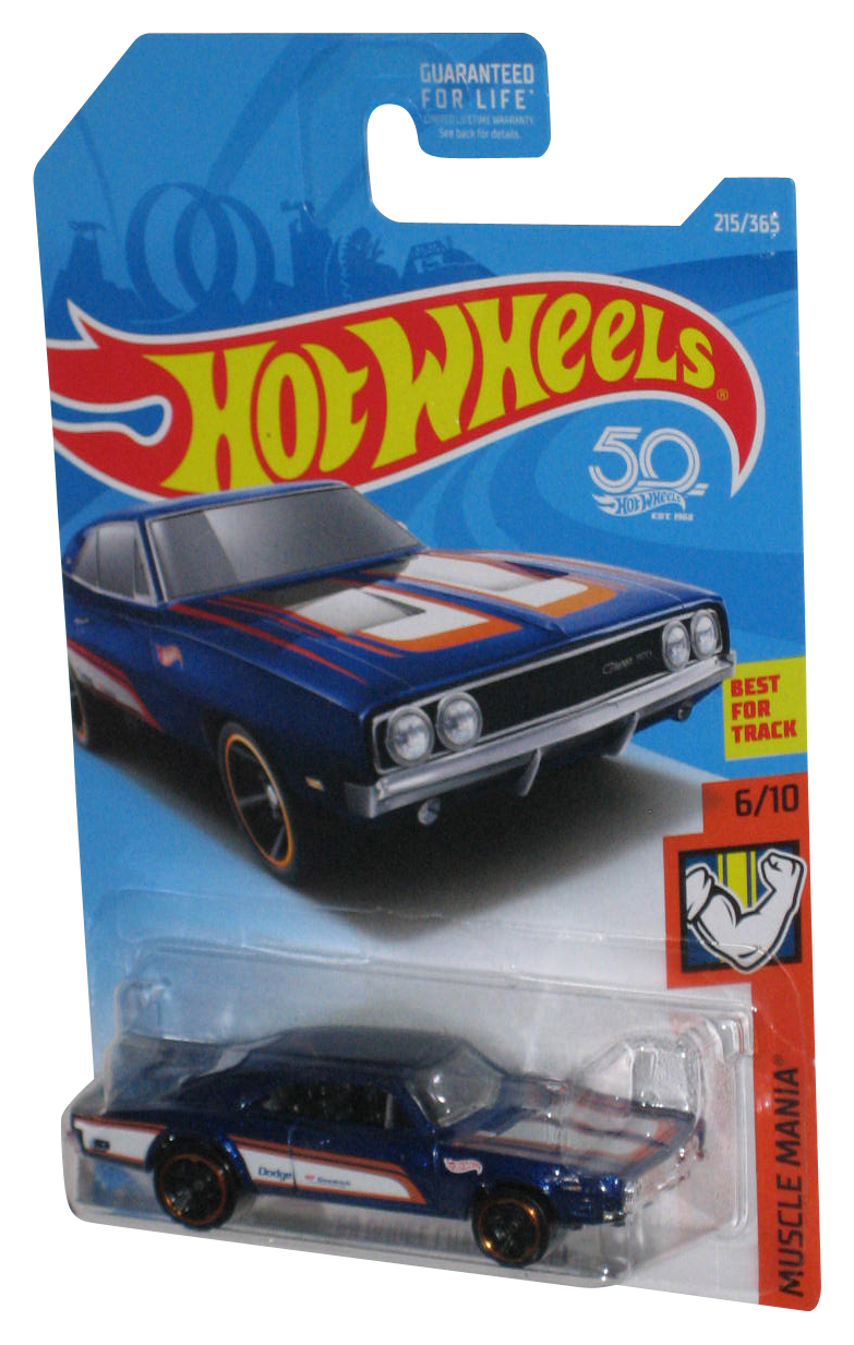 Hot Wheels Muscle Mania 6/10 (2017) Blue '69 Dodge Charger 500 Toy