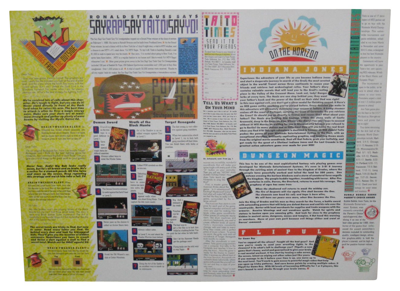 Taito Times Vol. Two Issue One Spring 90 Nintendo NES Video Game Newsletter - Picture 2 of 3