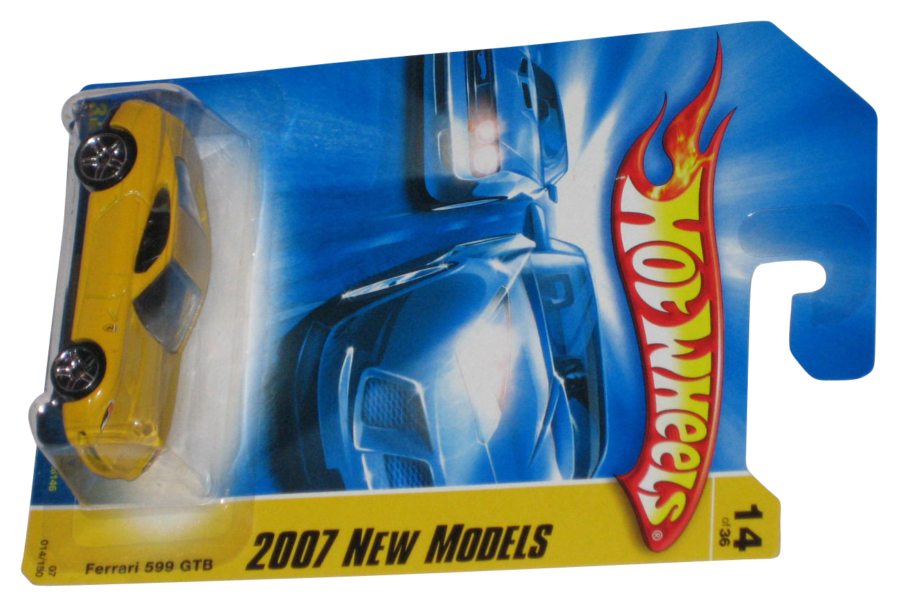 Hot Wheels 2007 New Models 14/36 Yellow Ferrari 599 GTB Toy Car 14
