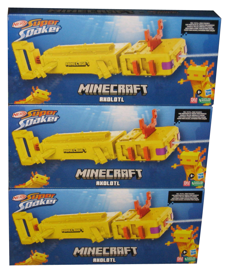 Hasbro Nerf Super Soaker Minecraft Axolotl Water Blaster F76015L1
