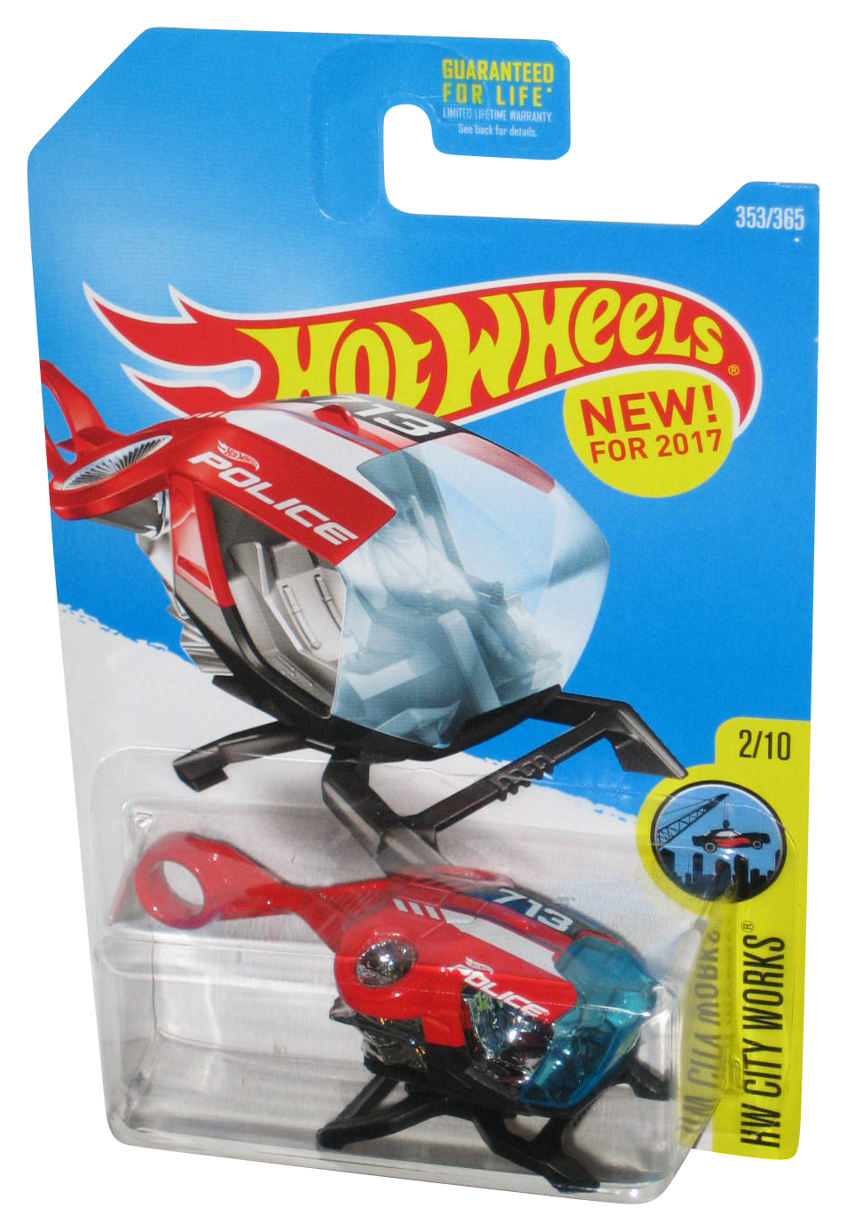 Hot Wheels HW City Works 2/10 (2017) Red Police Sky Fi Toy