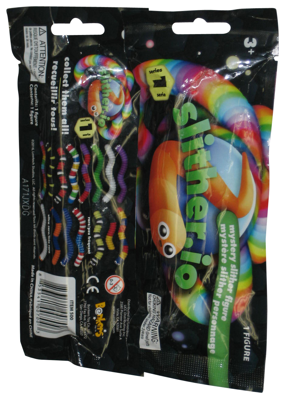 Slither.io Series 1 Worm (2016) Bonkers Mystery Toy Figure Lot – (2 Random Color