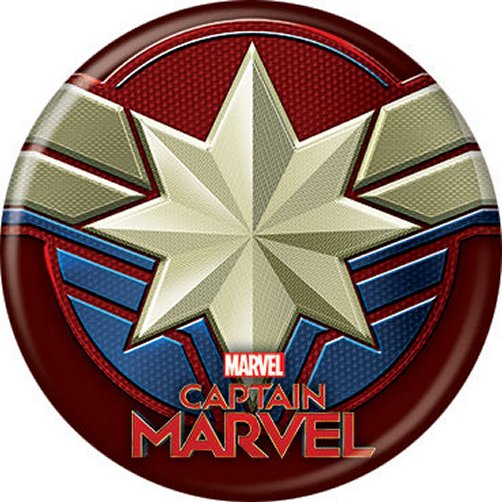 Marvel Captain Marvel Chest Symbol Logo Licensed 1.25 Inch Button 87304 ...