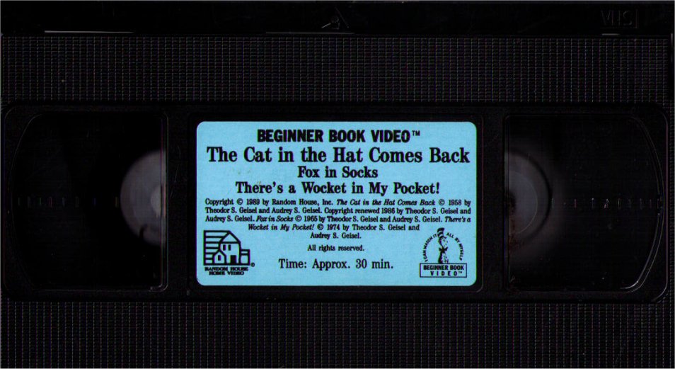 Dr. Seuss The Cat In The Hat Comes Back (1989) Vintage VHS Tape eBay