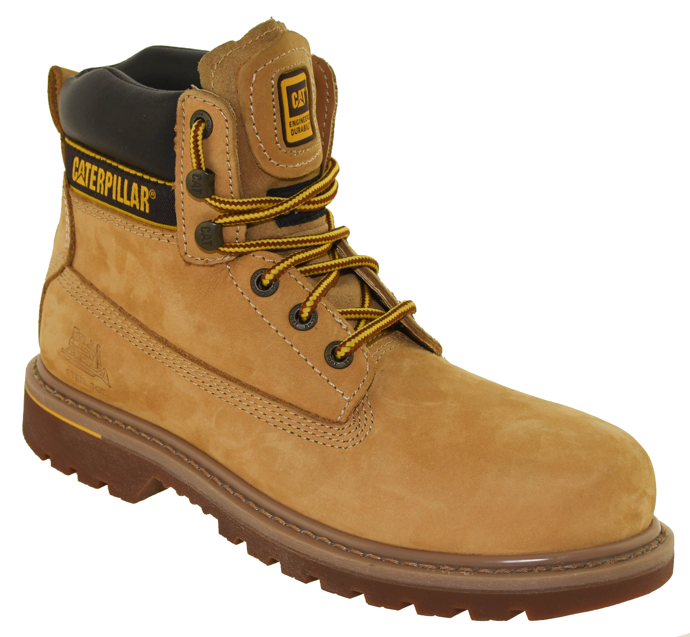 Caterpillar Men's Holton Steel Toe Work Boots Wheat P708215 | eBay