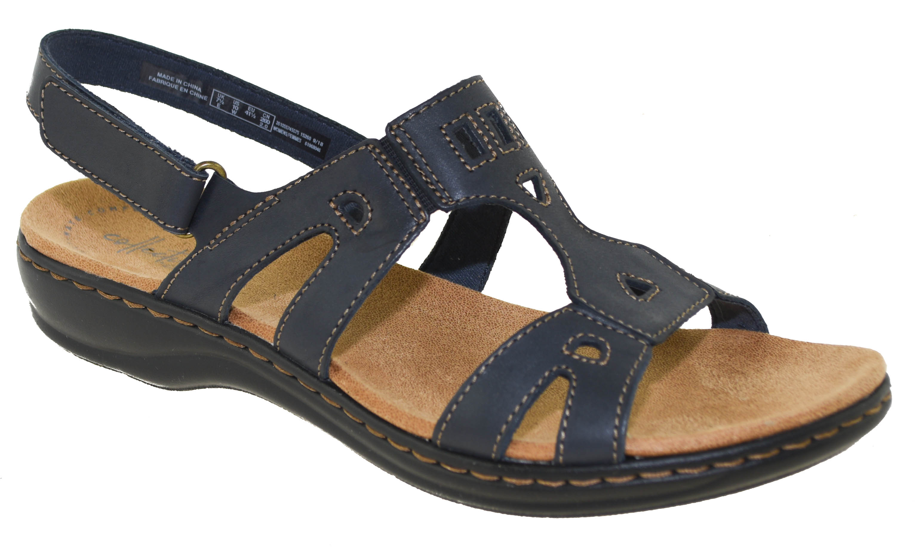 Clarks Women's Leisa Annual Sandal Navy Leather Style 05574 | eBay