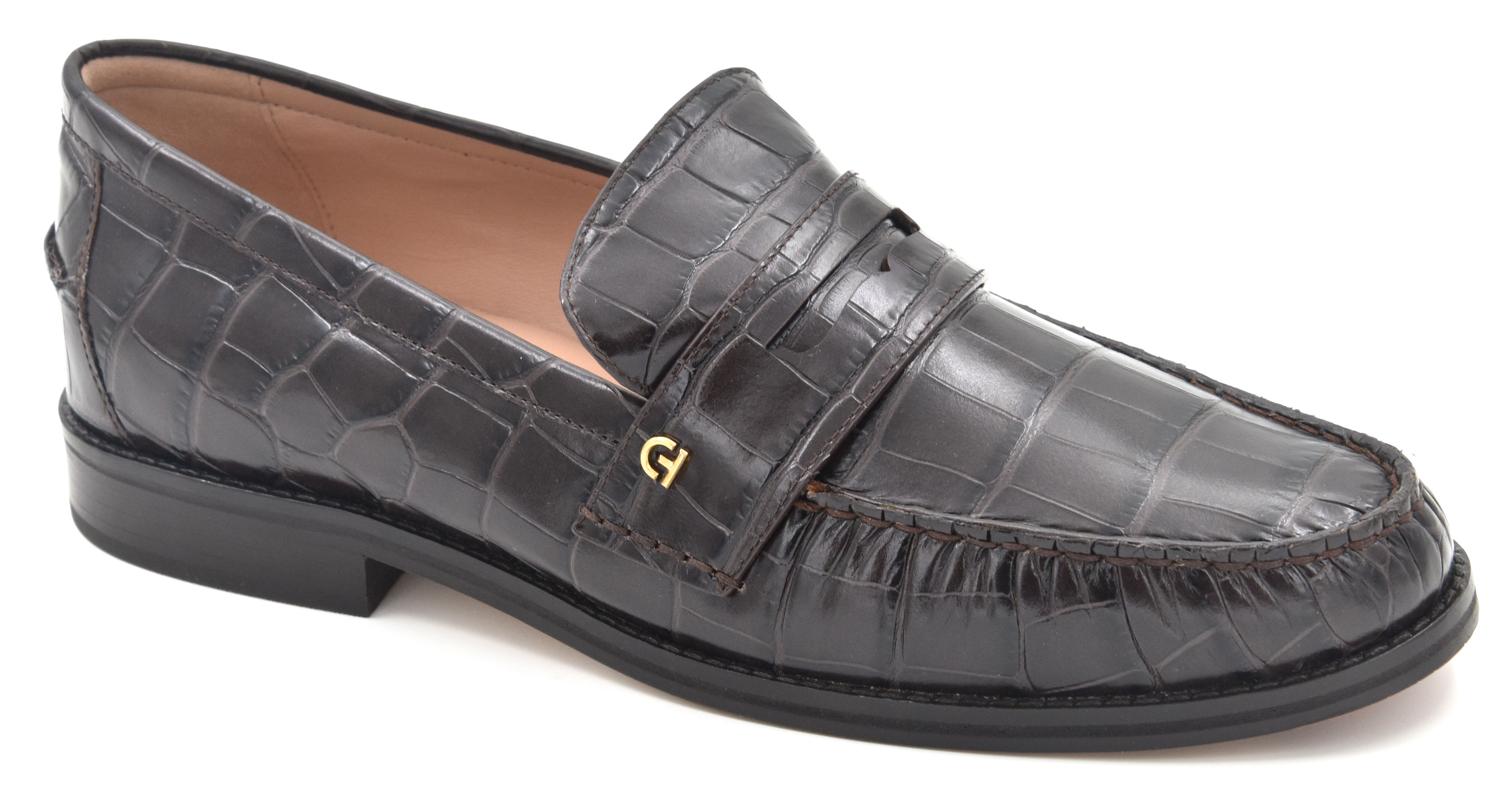 Cole Haan Black Leather Penny Loafers with Metal Accent Cole Haan Men main image 3