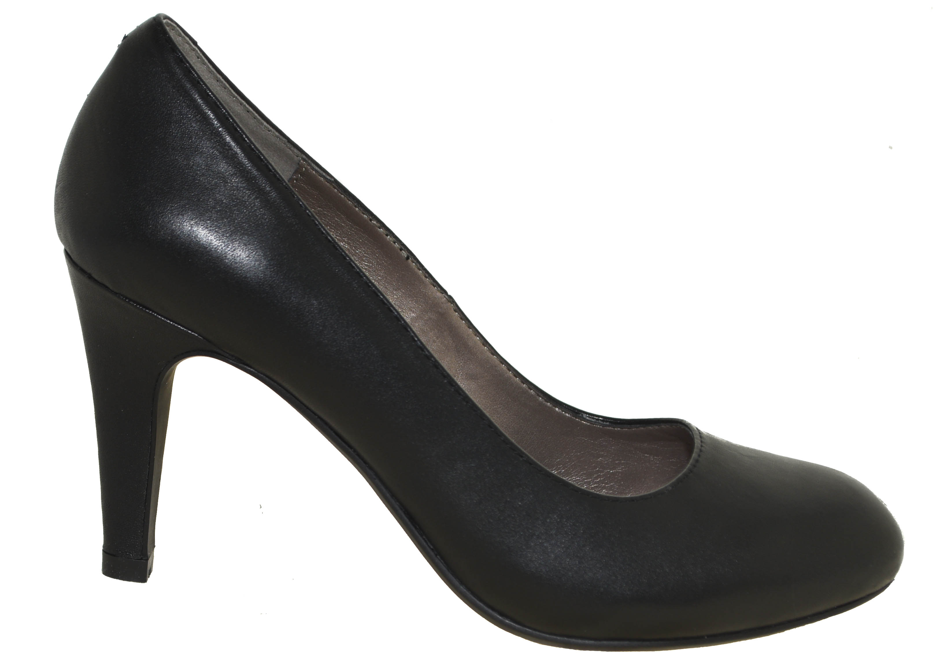 Easy Spirit Women's Round Toe Mid Pumps Black Leather 60427043