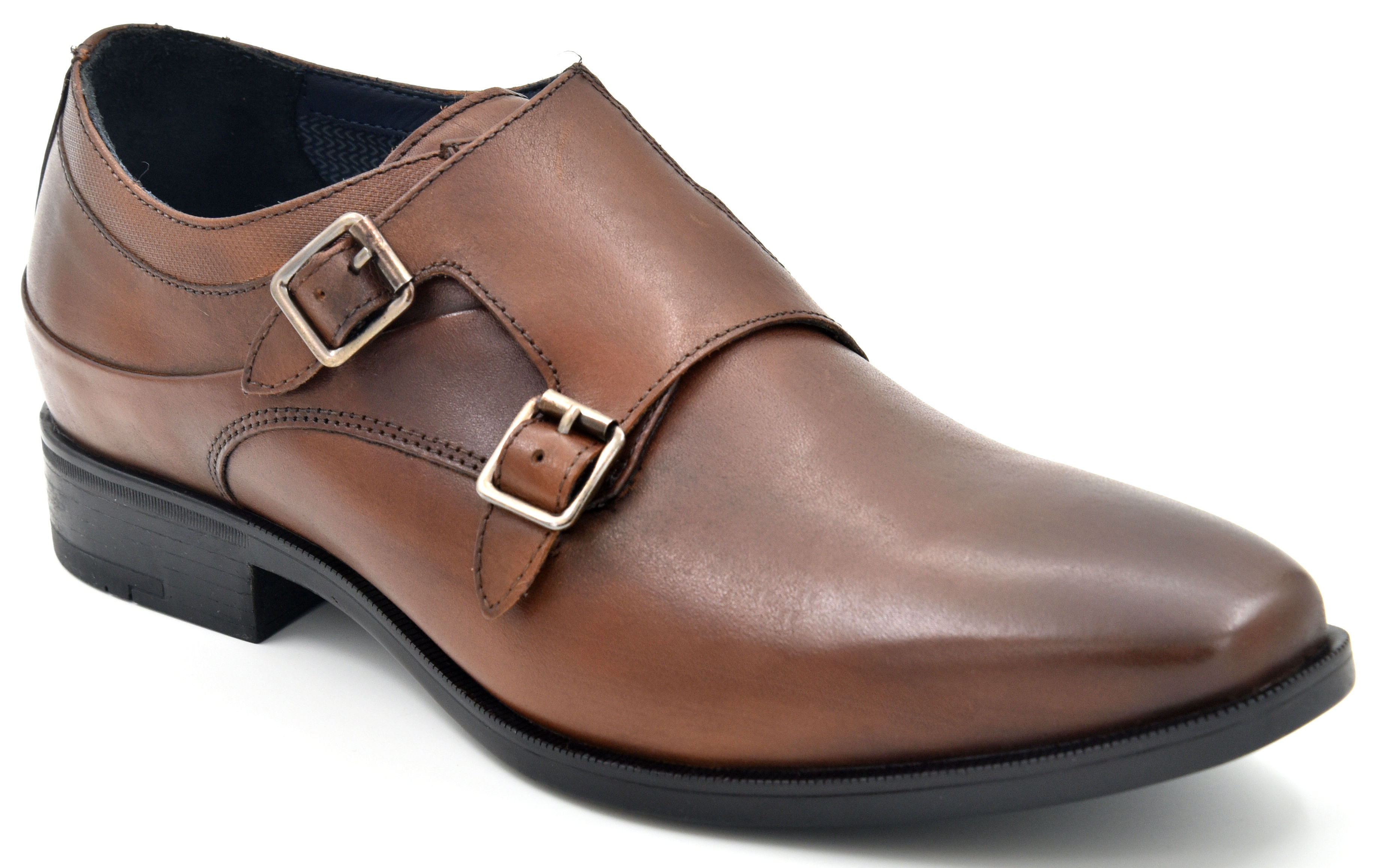 Johnston & Murphy Two-Tone Black and Brown Leather Monk Strap Oxfords Johnston & Murphy Men main image 3