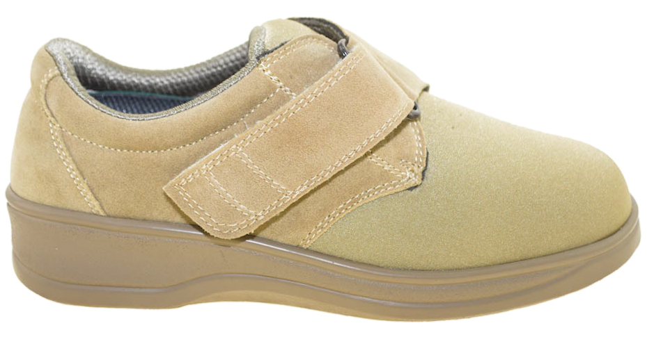 Orthofeet Women's Wichita Extra Depth Adjustable Strap Shoes Beige 824 ...