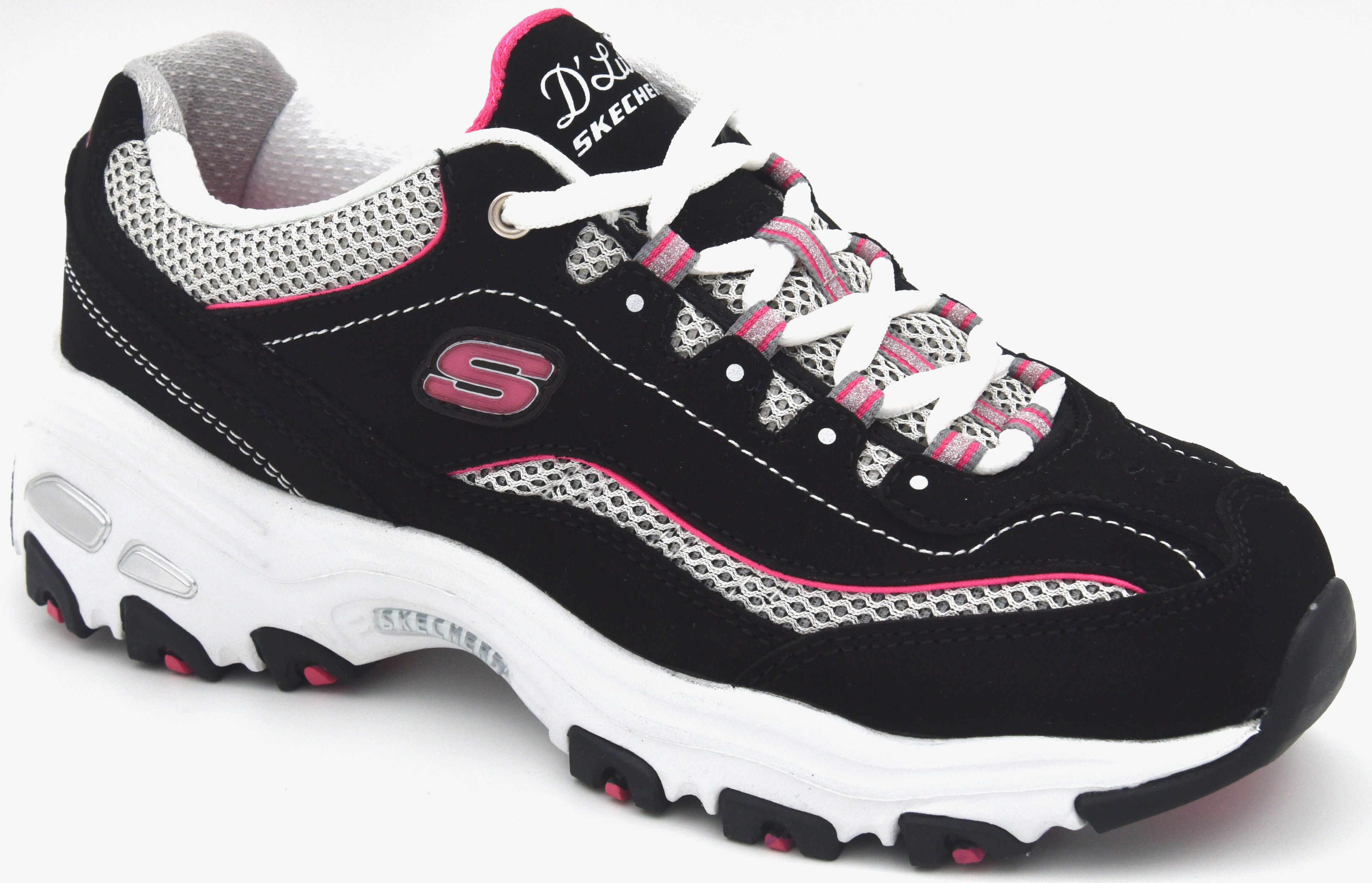 Skecher's Women's D'Lites Life Saver Sneaker Black/Pink
