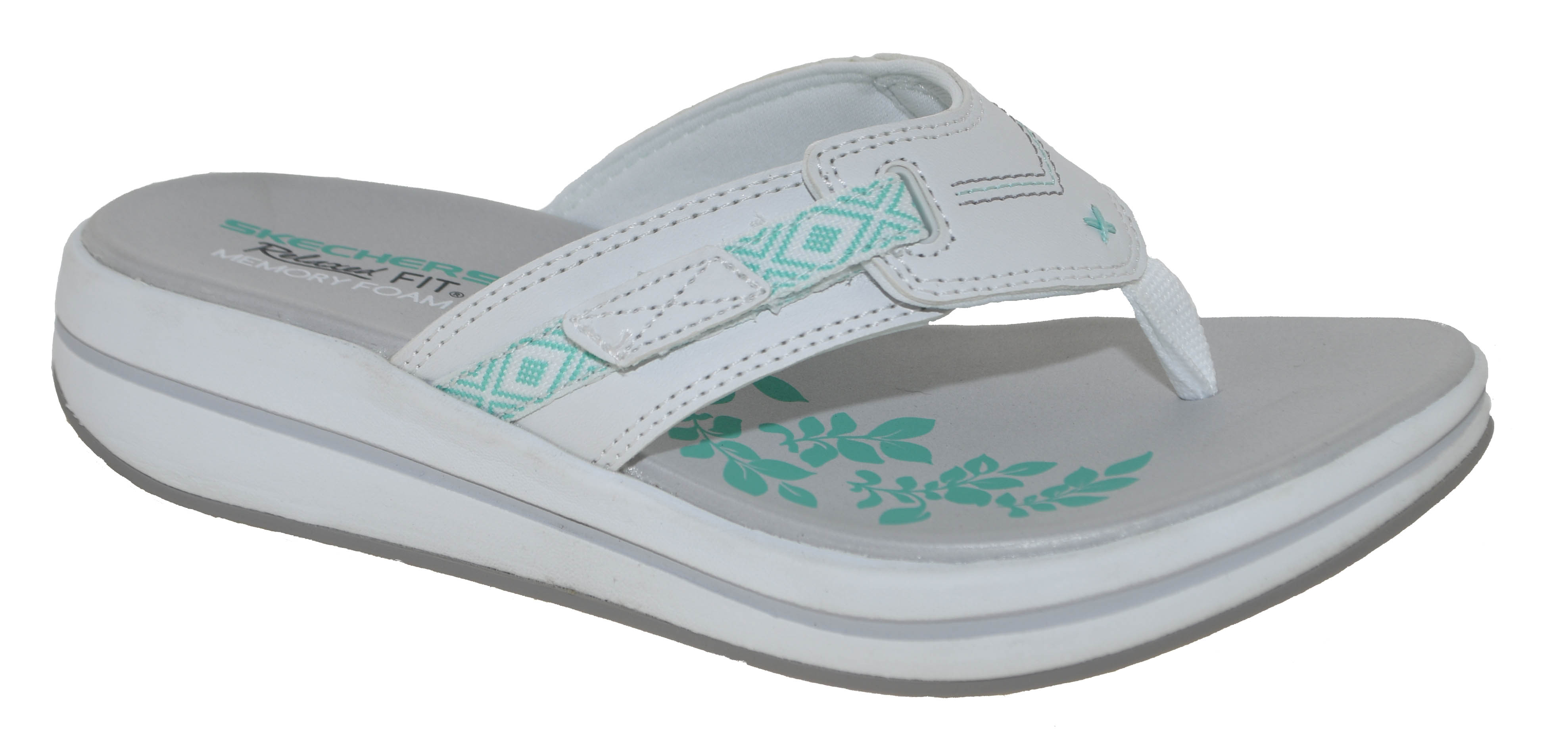 sketchers white flip flops