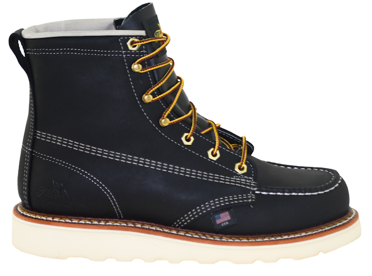Thorogood Men's 6 inch Black Moc Toe Non-Safety Work Boot Style 814 ...
