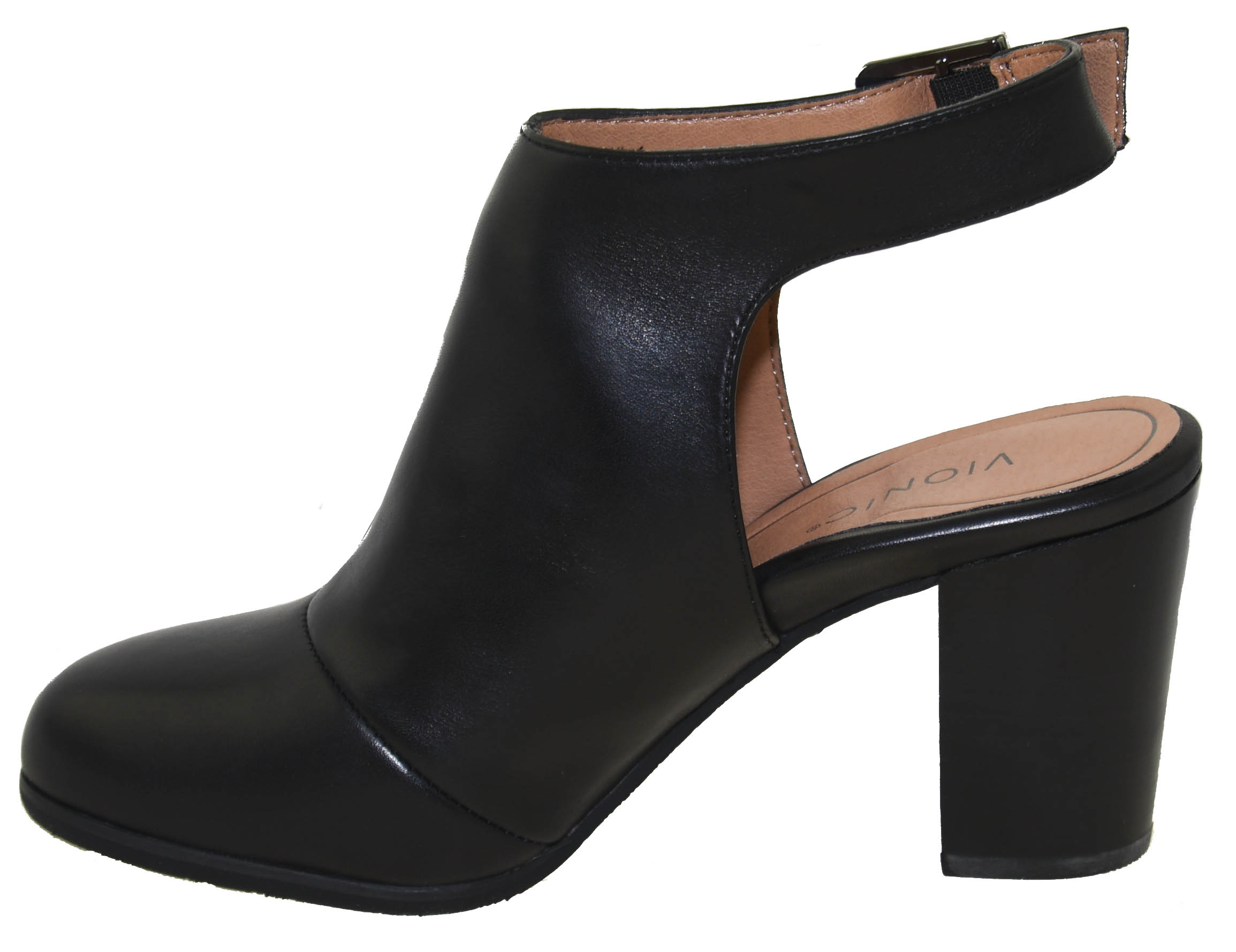 Perk Lacey Open Heel Shoe Black 