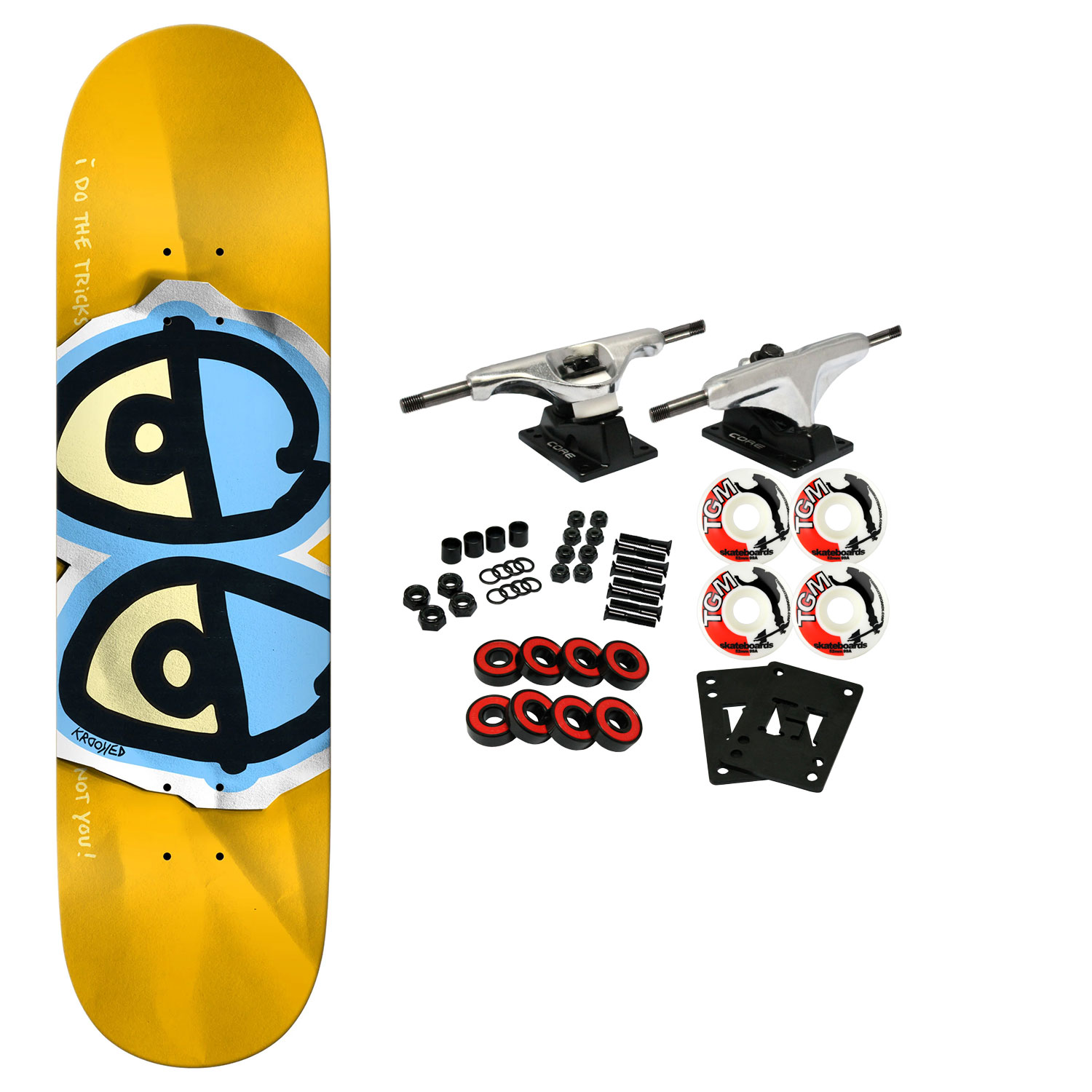Krooked Skateboard Complete Basalt DBX Eyes 8.38