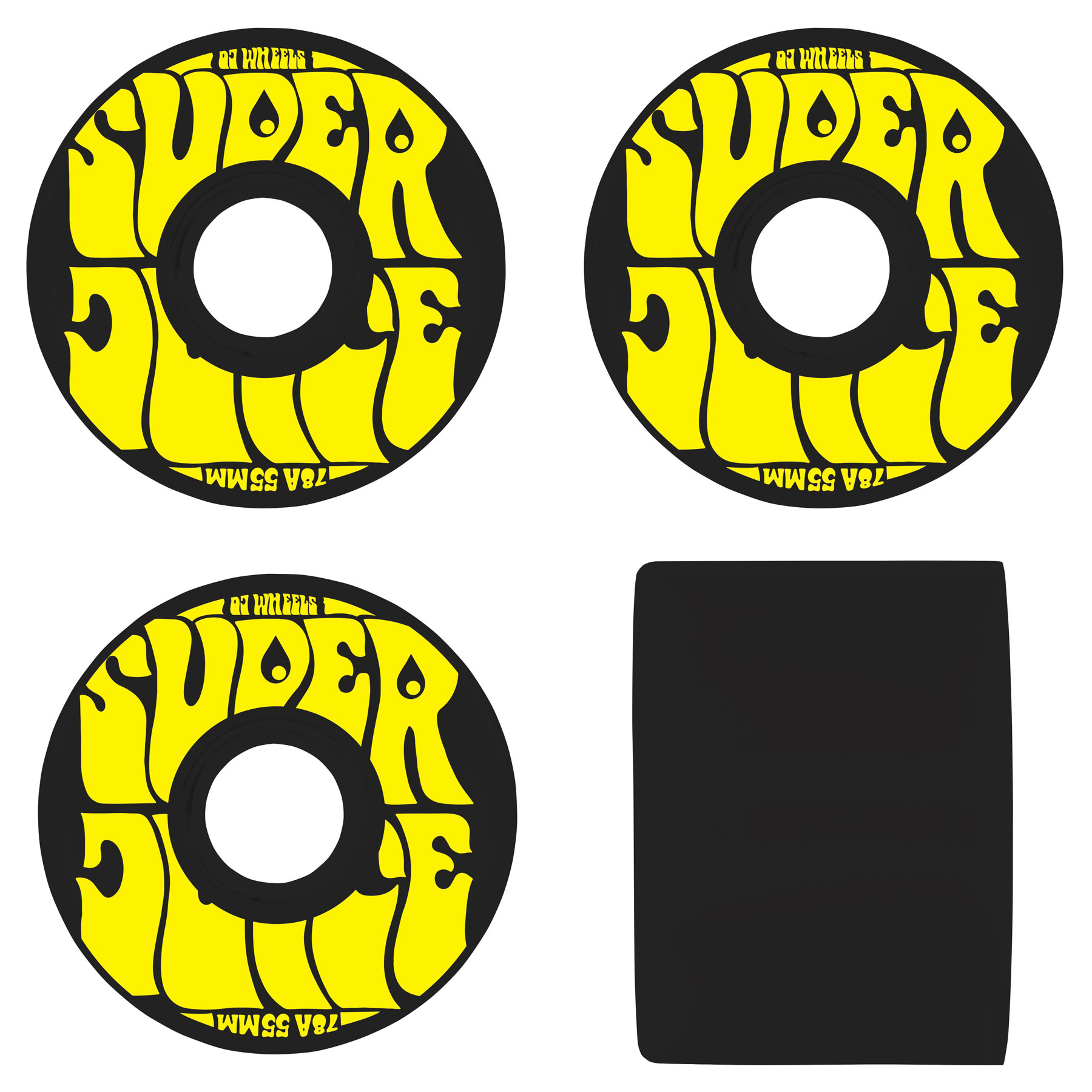 OJ Skateboard Cruiser Wheels Mini Super Juice Black 55mm 78A