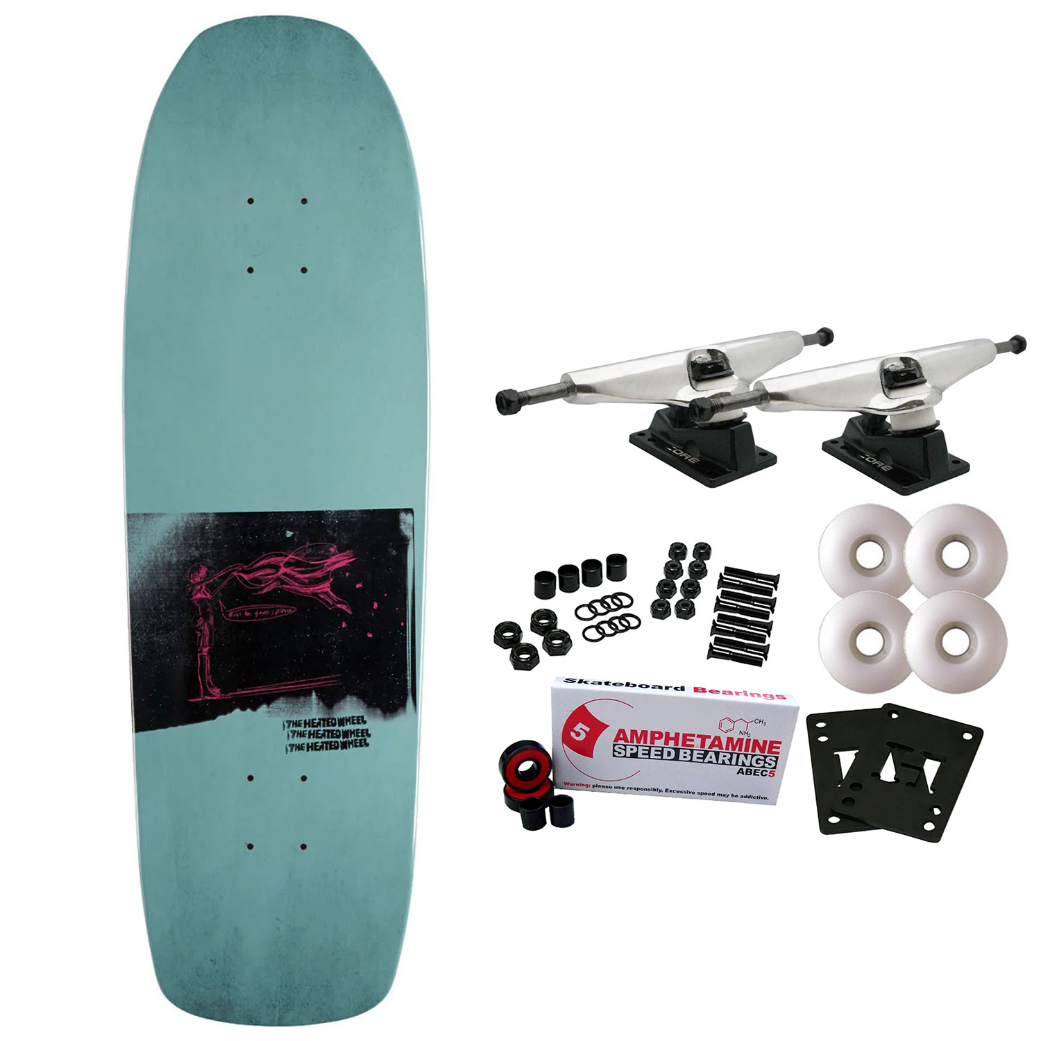 The Heated Wheel Skateboard Complete Bugs Be Gone Mint 9.5