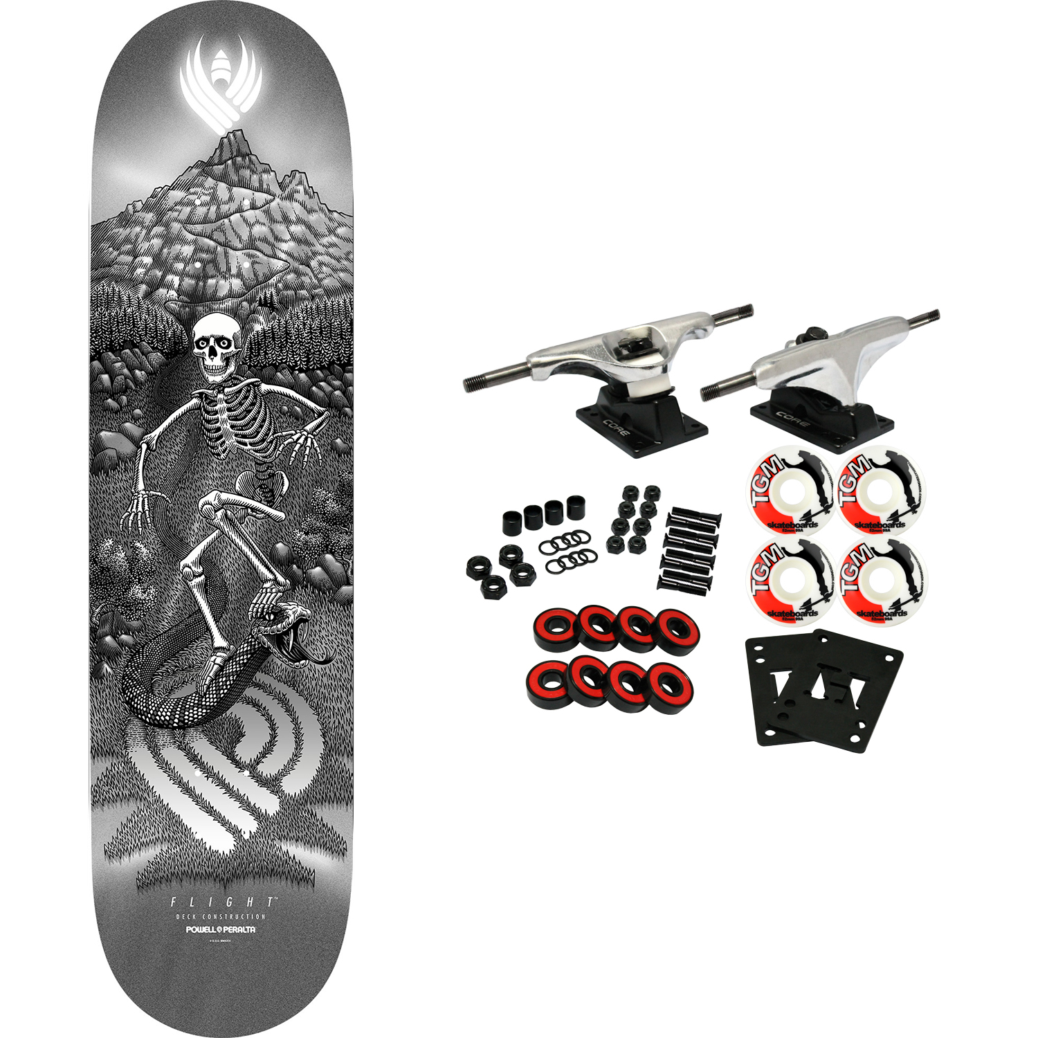 Powell Peralta Skateboard Complete Flight Duran Slidewinder Silver
