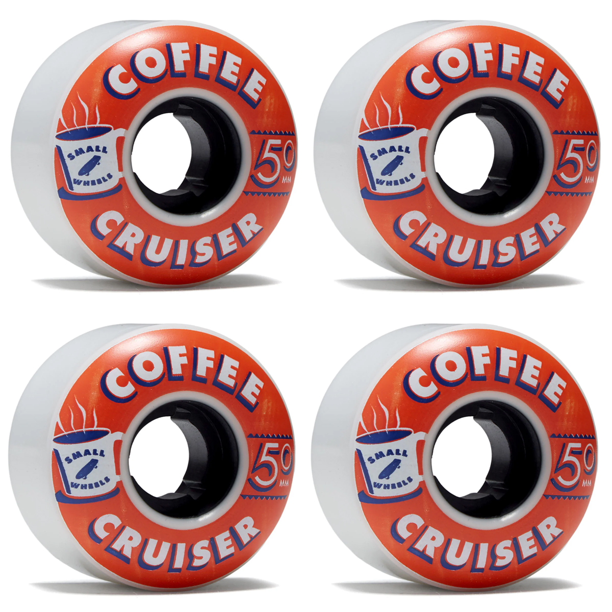 Sml Skateboard Wheels 50mm Coffee Cruiser Ruby Red 78A White