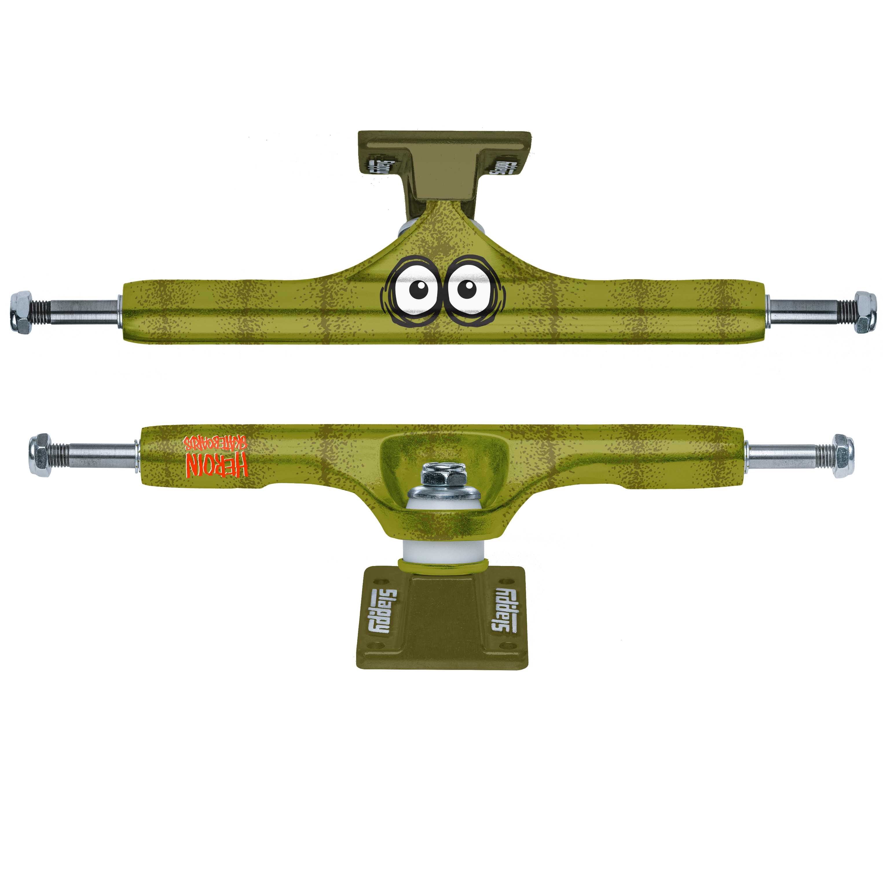 スケートボード SLAPPY TRUCKS ST1 HOLLOW HEROIN Slappy X Heroin Skateboard Trucks ST1 Hollow Pickle Green 10.5