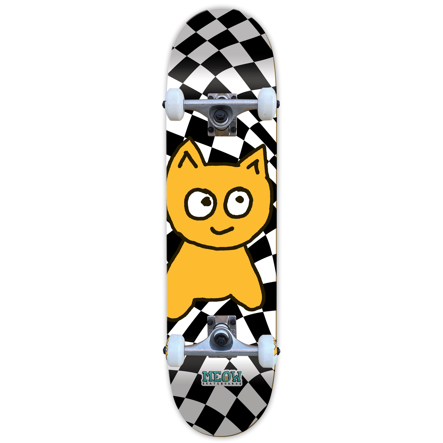 Meow Skateboard Complete Big Cat Checker Twist 7.75
