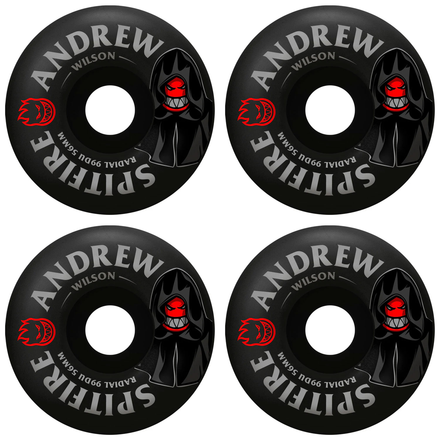 Spitfire Skateboard Wheels 56mm F4 99A Andrew Wilson Burn Squad