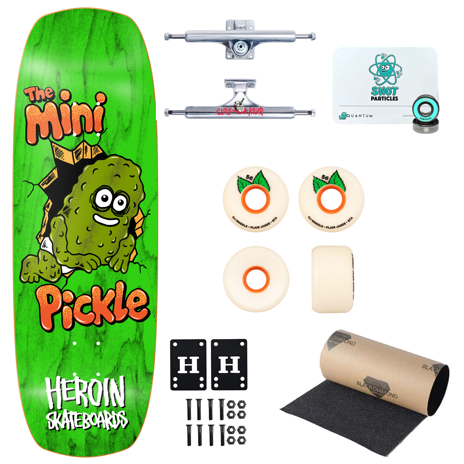 Heroin Premium Skateboard Complete Mini Pickle (Assorted) 9.5