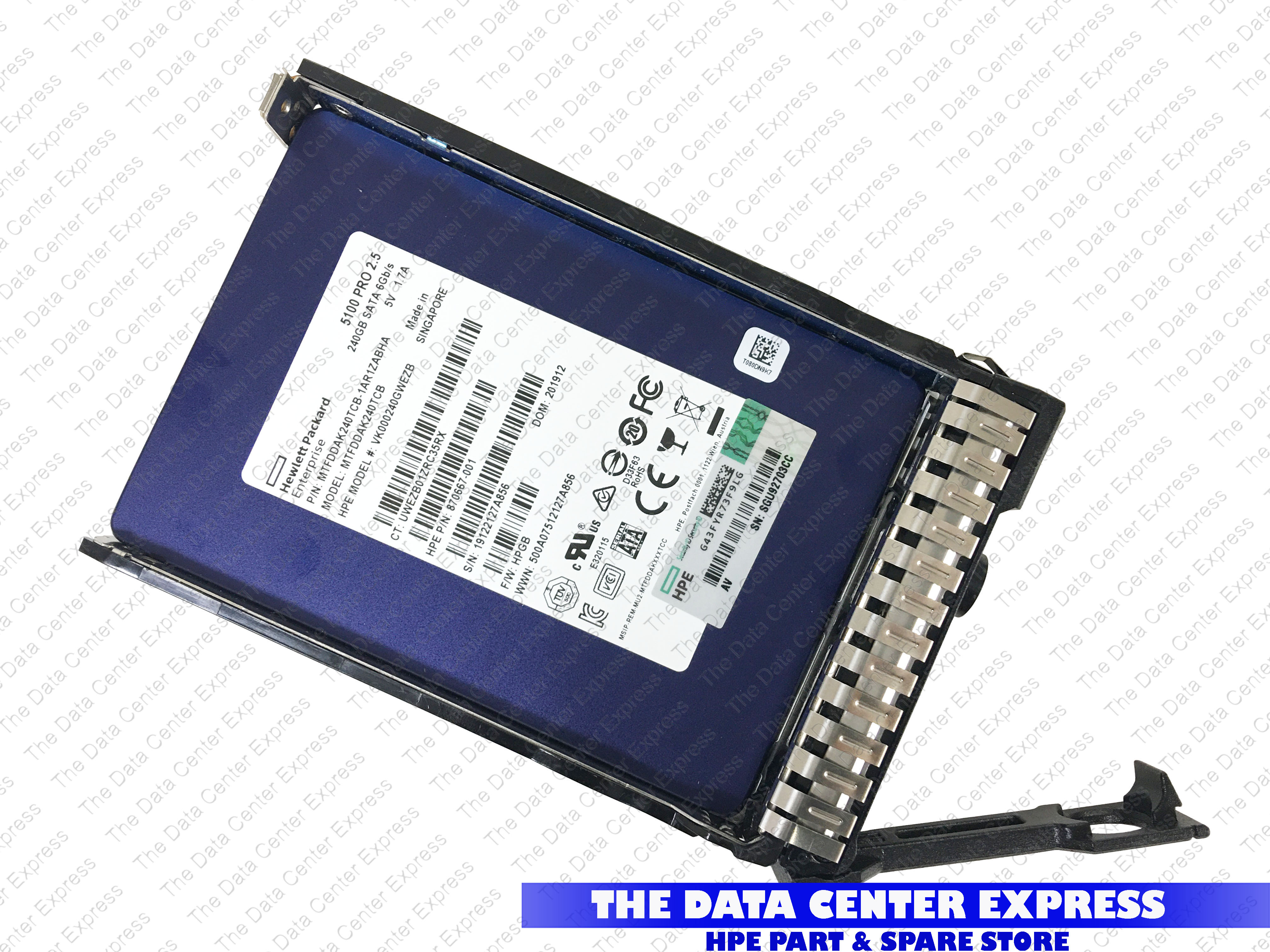 HPE 240GB SATA 6G SFF SC 2.5" SSD 872853-B21 872888-001  SUB MICRON 5100 PRO 99%