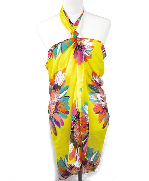 Stylish Sunflower Design Sarong -Scarf Pareo Beachwear Beach Dresses ...