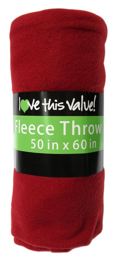 50 x 60 Inch Fleece Throw Blanket - Red