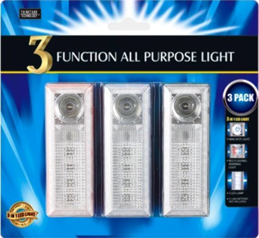 6 LED Multi Purpose Lights Set - 3 Pack