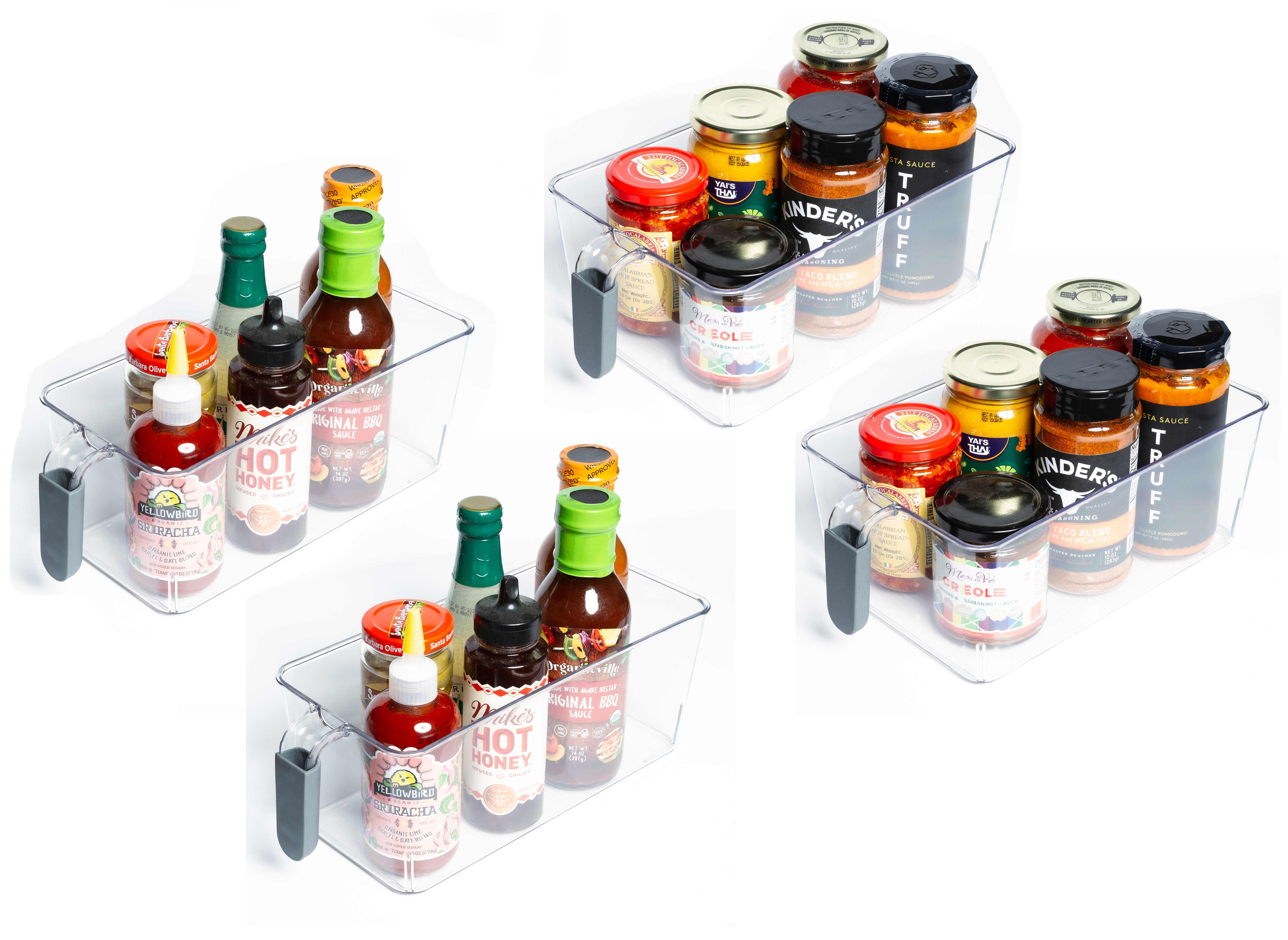 Acrylic Fridge Organizer Kitchen Pantry Stackable Organizer With Handle