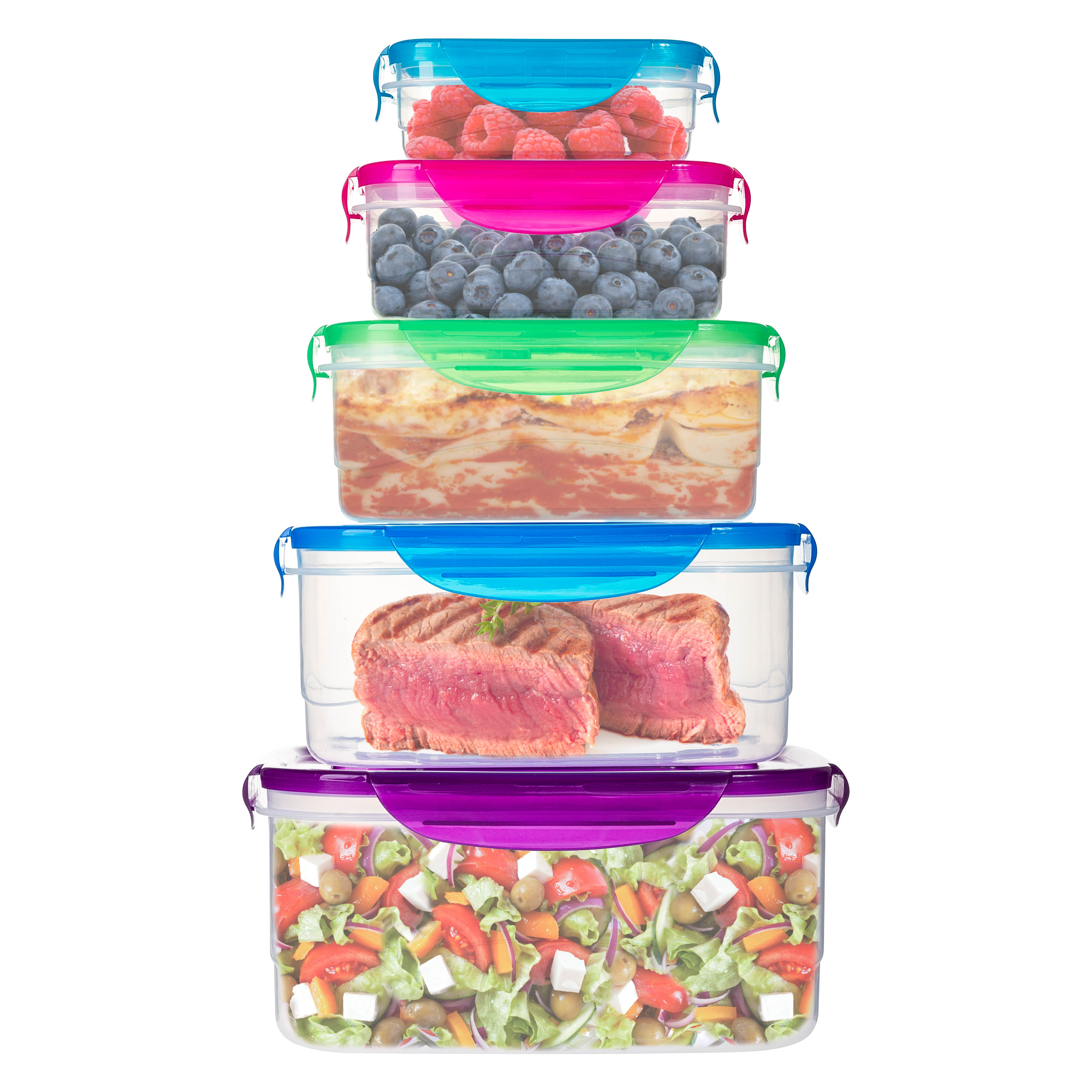 Rectangle Reusable Refrigerator Containers Set - Freezer & Microwavable Plastic Container