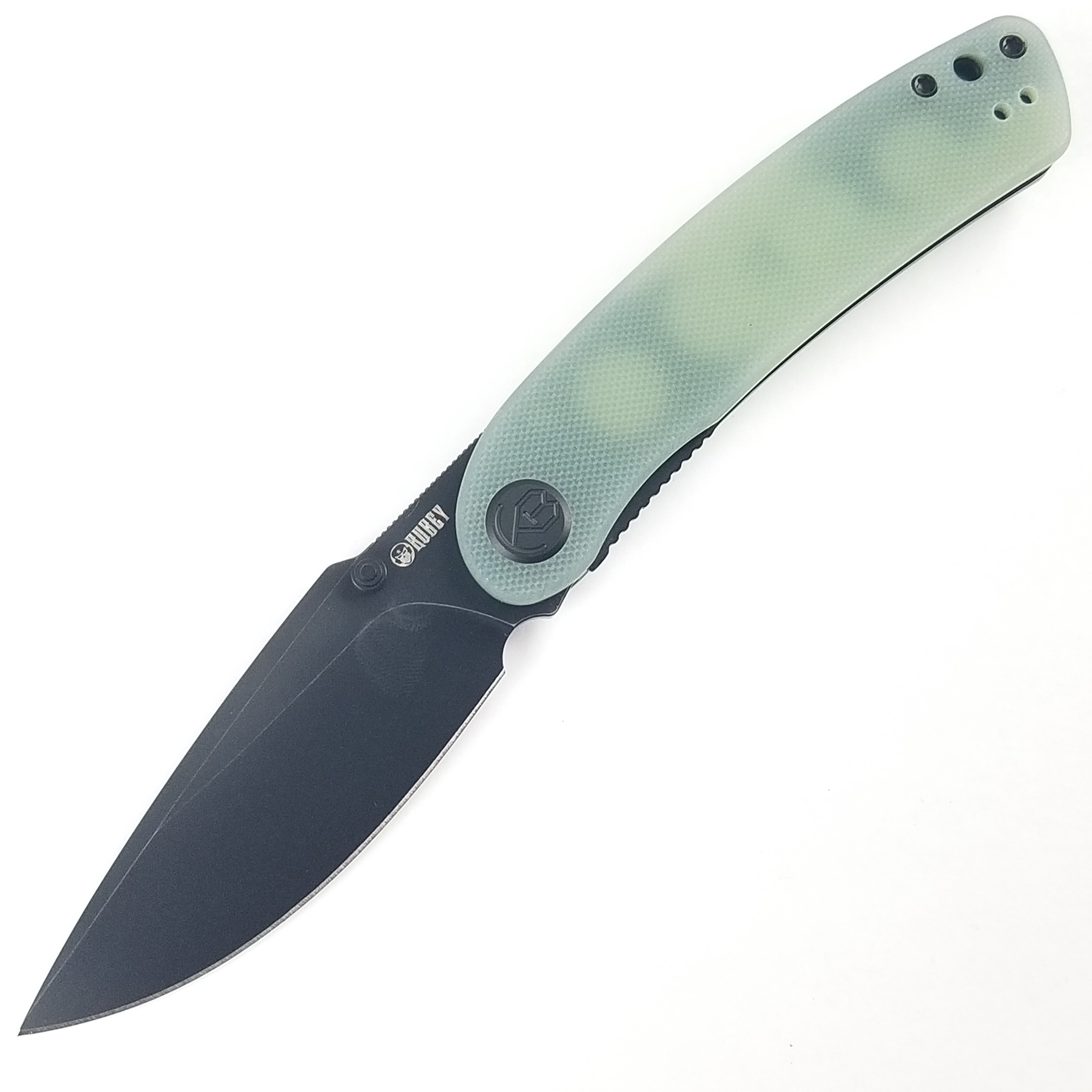 Kubey Momentum Linerlock Jade G10 Folding Knife D2 Steel Blade - Picture 1 of 6