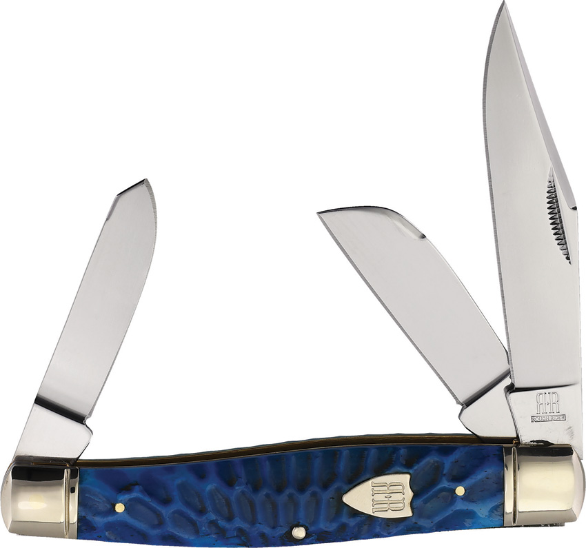 Rough Rider Large Stockman Blue Dragon Jigged Folding Stainless