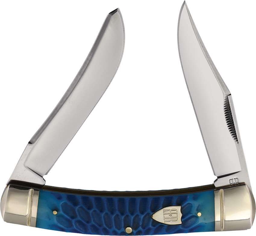 Rough Rider Large Moose Blue Dragon Jigged Folding Stainless