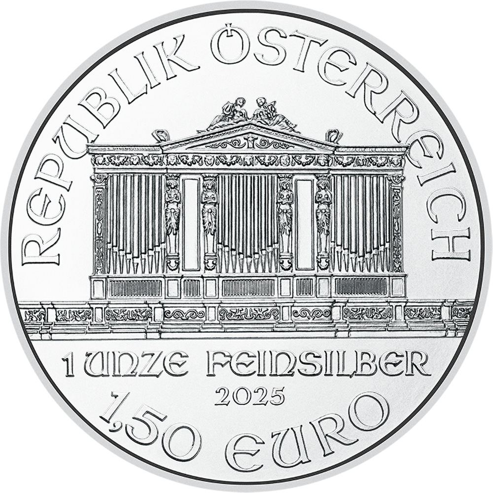 2025 Austria Silver Philharmonic 1 oz 1.5 Euro Mint Sealed 500