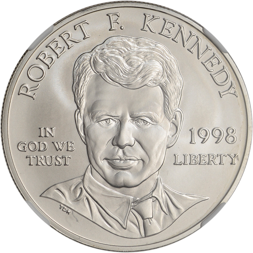 1998-S US Robert F. Kennedy Commemorative BU Silver Dollar - NGC MS70 ...