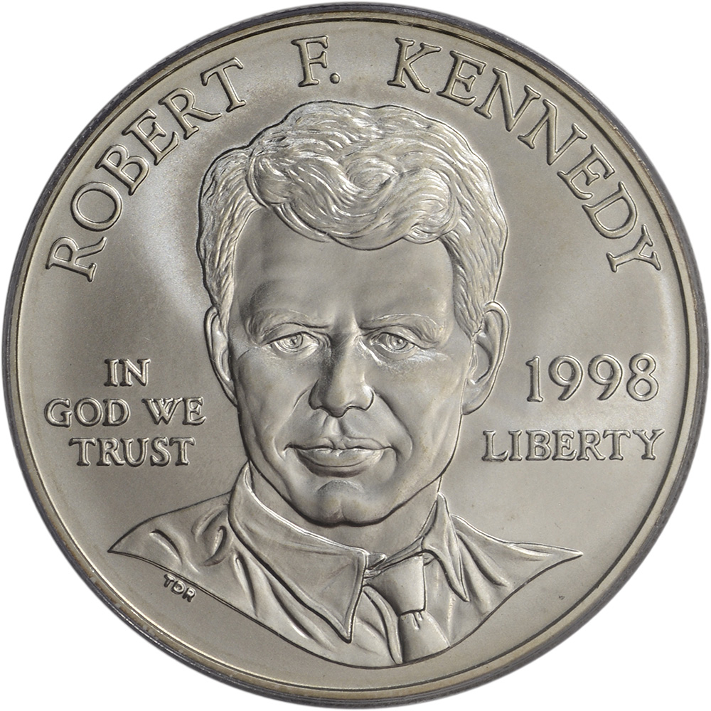 1998-S US Robert F. Kennedy Commemorative BU Silver Dollar - PCGS MS69 ...