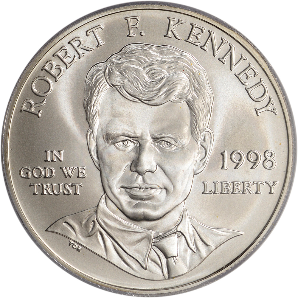 1998-S US Robert F. Kennedy Commemorative BU Silver Dollar - PCGS MS69 ...