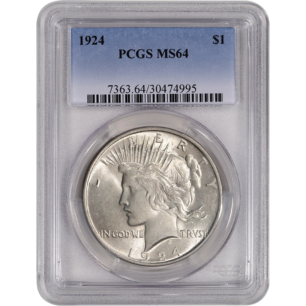 1924 US Peace Silver Dollar $1 - PCGS MS64 | eBay