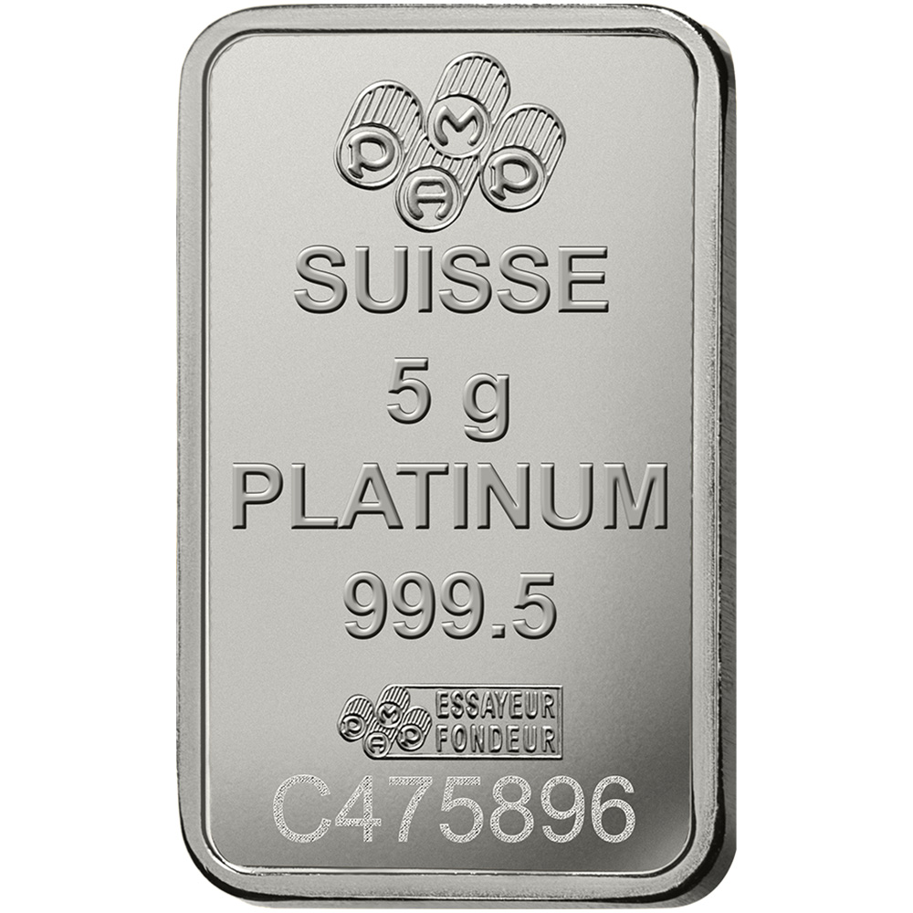 5 gram Platinum Bar - PAMP Suisse - Fortuna - 999.5 Fine in Sealed ...