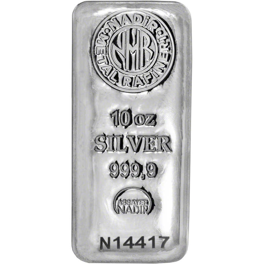 FIVE 5 10 oz. Nadir Metal Rafineri Refinery Silver Bar - 999.9