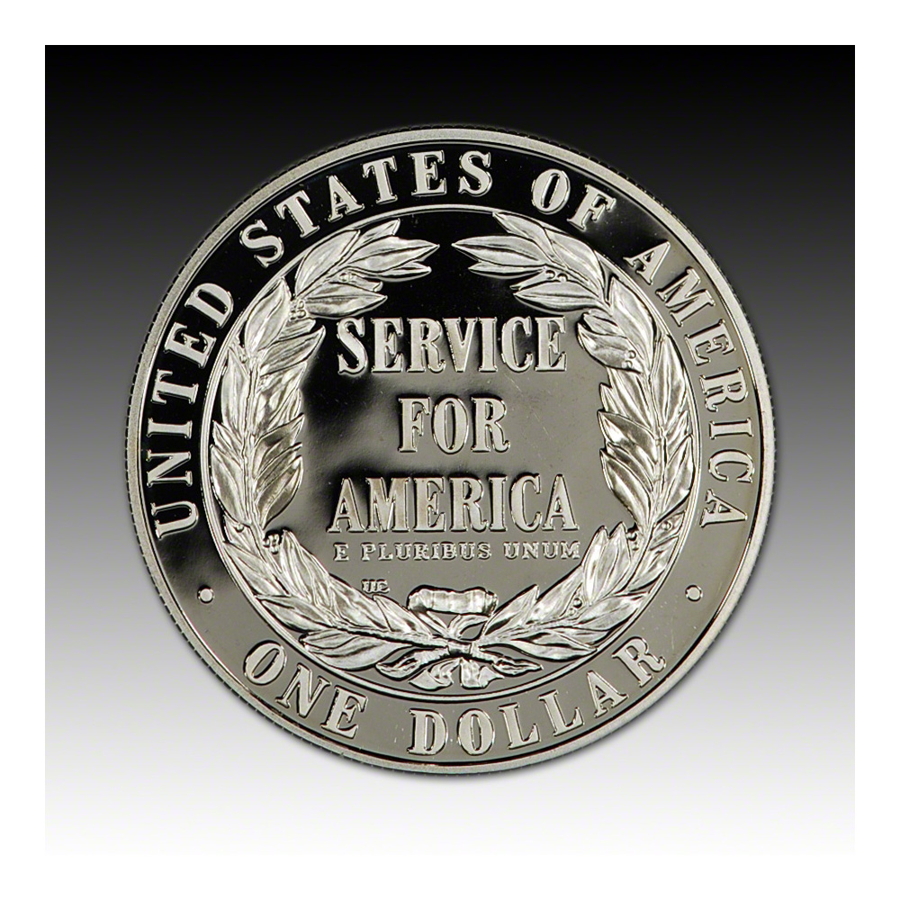 1996-S US National Community Service Commemorative Proof Silver Dollar ...